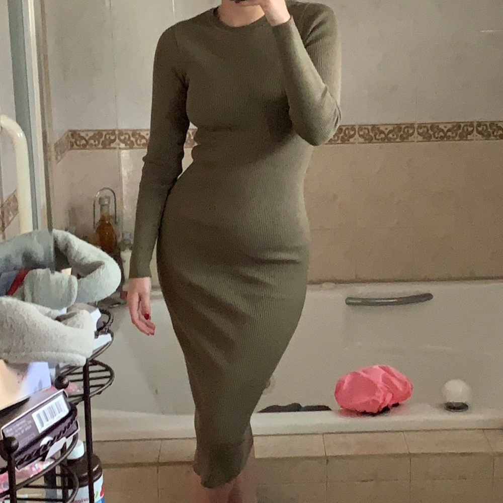 Zara ribbed midi dress